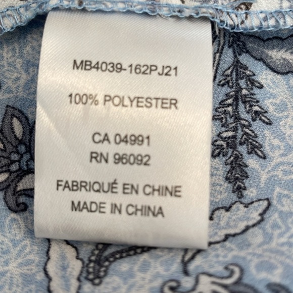 Light Blue Floral Sleeveless Blouse Size S - Picture 3 of 4